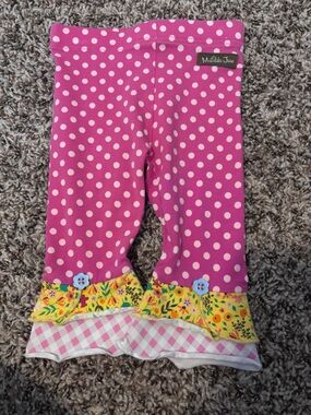 Matilda Jane Light Pink, Yellow and Pink Polka Dot Leggings